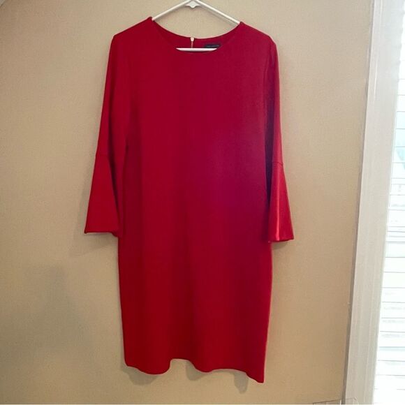 NWT THE LIMITED BEAUTIFUL RED DRESS WITH BELL SLEEVES HEAVY MATERIAL SIZE MED - Picture 1 of 13